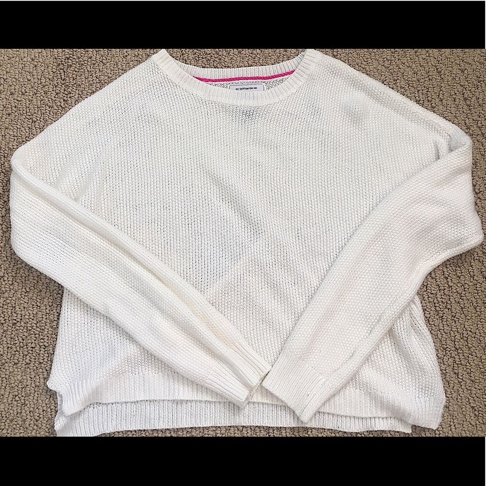 White cropped sweater